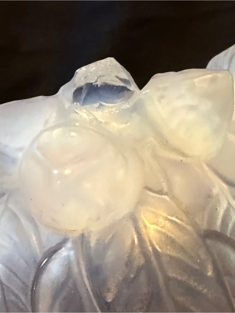 Rene Lalique Eucalyptus Opalescent Frosted Glass Vase